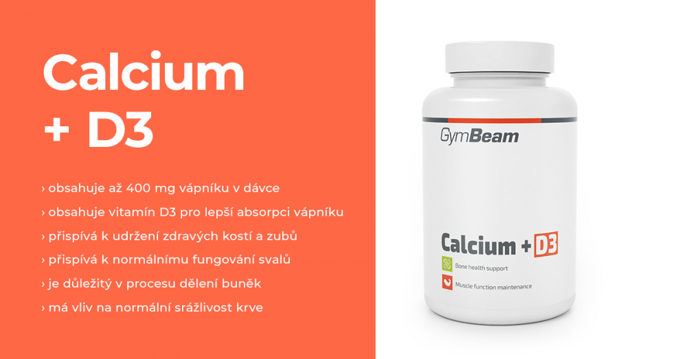 Vápník + vitamín D3 - GymBeam