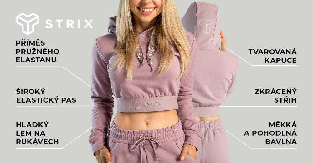 Dámská mikina Essential Cropped Hoodie Mauve - STRIX