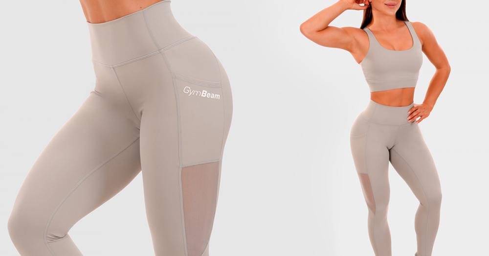 Dámské legíny Mesh Panel grey - GymBeam