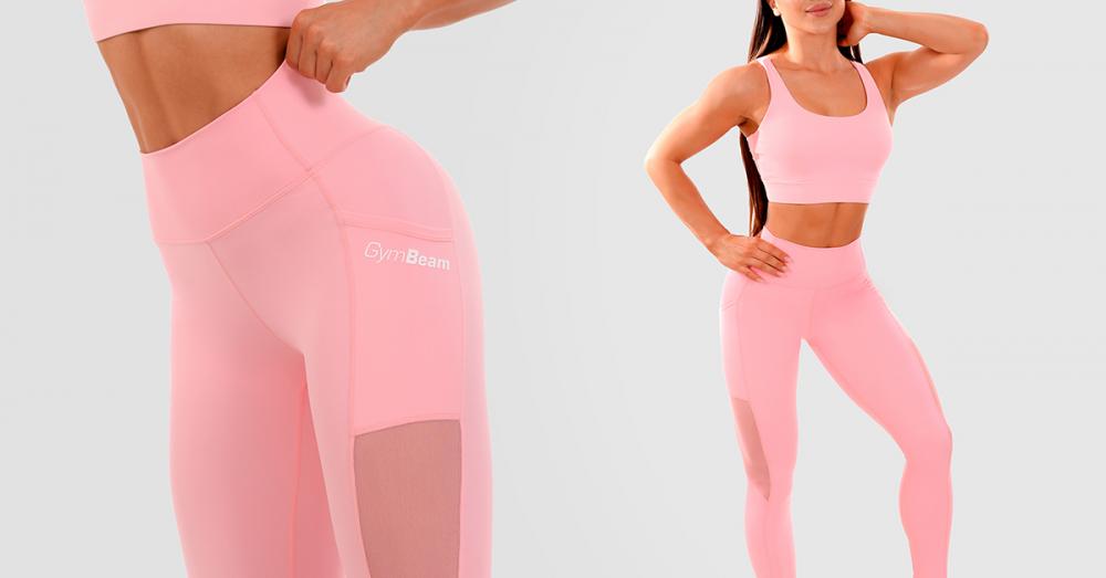 Dámské legíny Mesh Panel pink - GymBeam