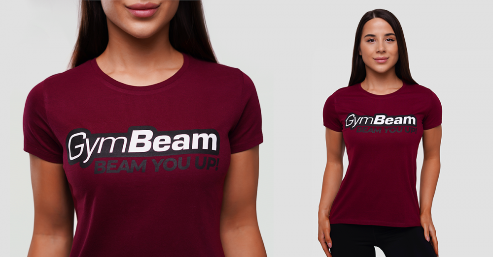 Dámské Tričko Beam Burgundy - GymBeam