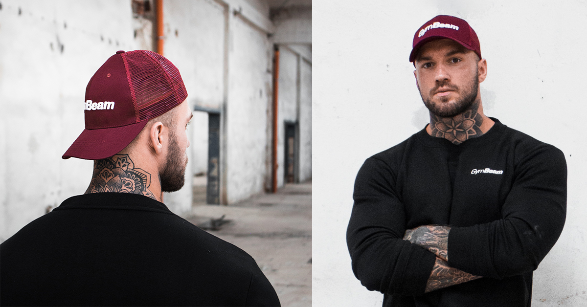 Kšiltovka Mesh Panel Cap Burgundy - GymBeam