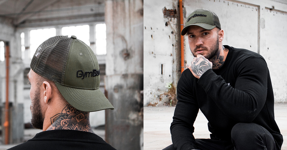 Kšiltovka Mesh Panel Cap Military Green - GymBeam